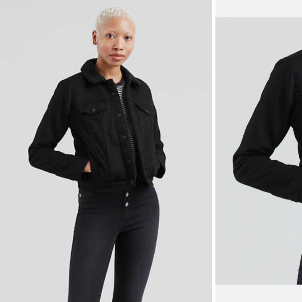 Women’s Levi’s Black Trucker Sherpa Lined Denim Jacket